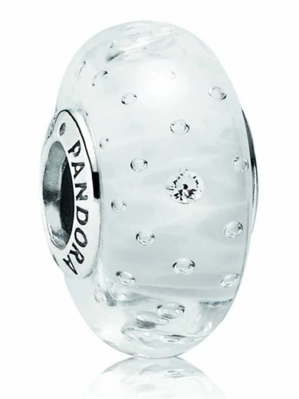 Pandora Clear Murano Glass Charm with Crystal Dots